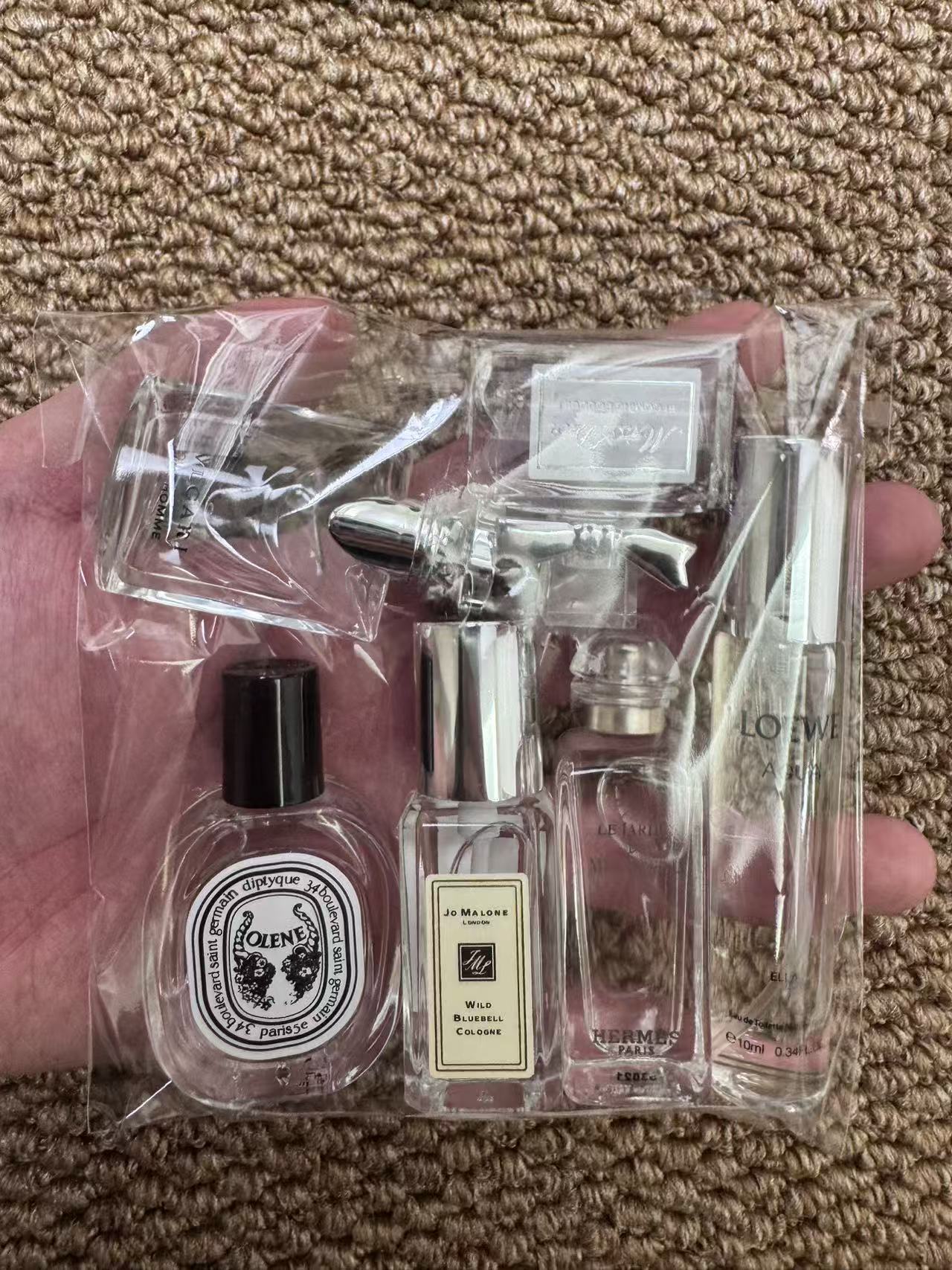 Combination perfume sample set for trial 6 samples