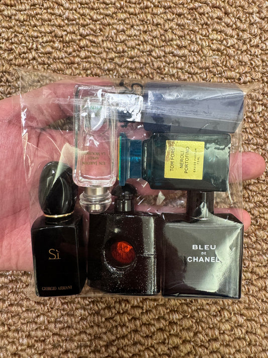 Combination perfume sample set for trial 6 samples