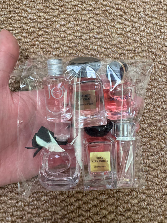 Combination perfume sample set for trial 6 samples