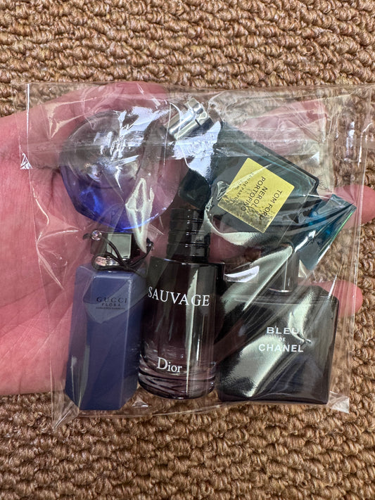 Combination perfume sample set for trial 5 samples