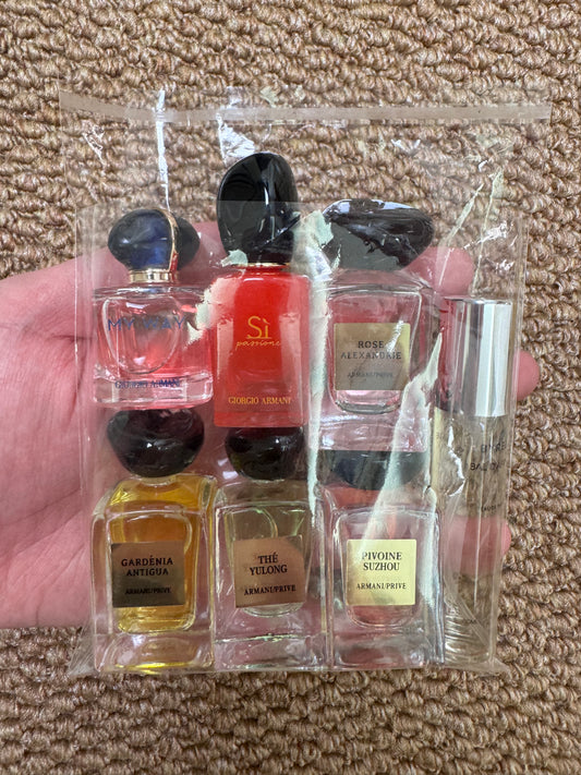 Combination perfume sample set for trial 6 samples