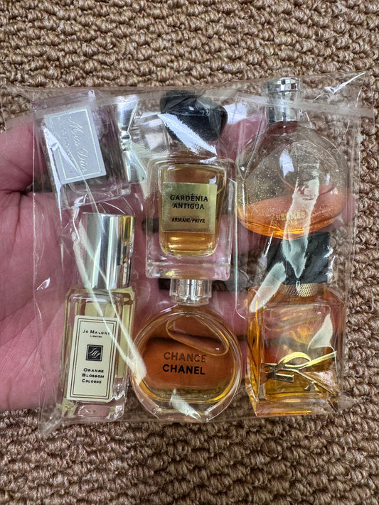 Combination perfume sample set for trial 6 samples