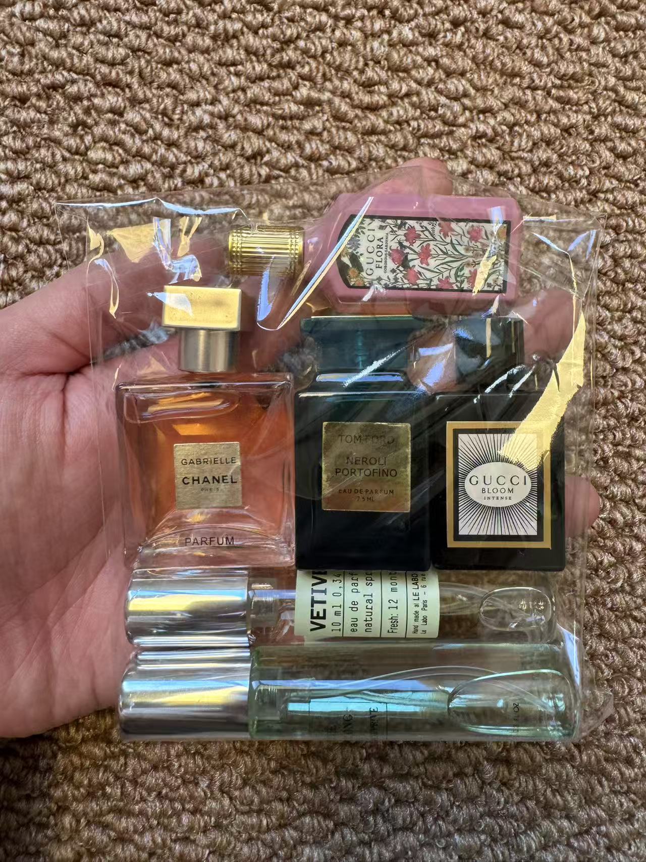 Combination perfume sample set for trial 6 samples