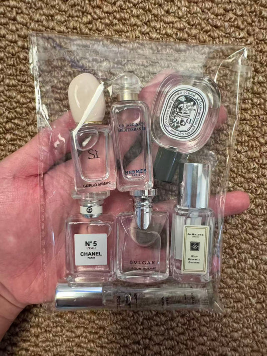 Combination perfume sample set for trial 6 samples